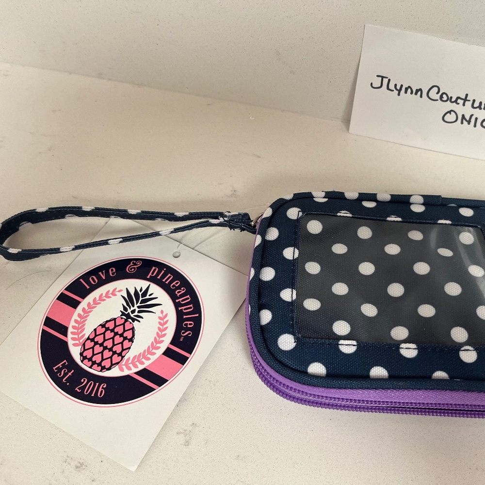 NEW Beach Navy Violet Clutch,NEW Love & Pineapple Beach Wristlet holds phone